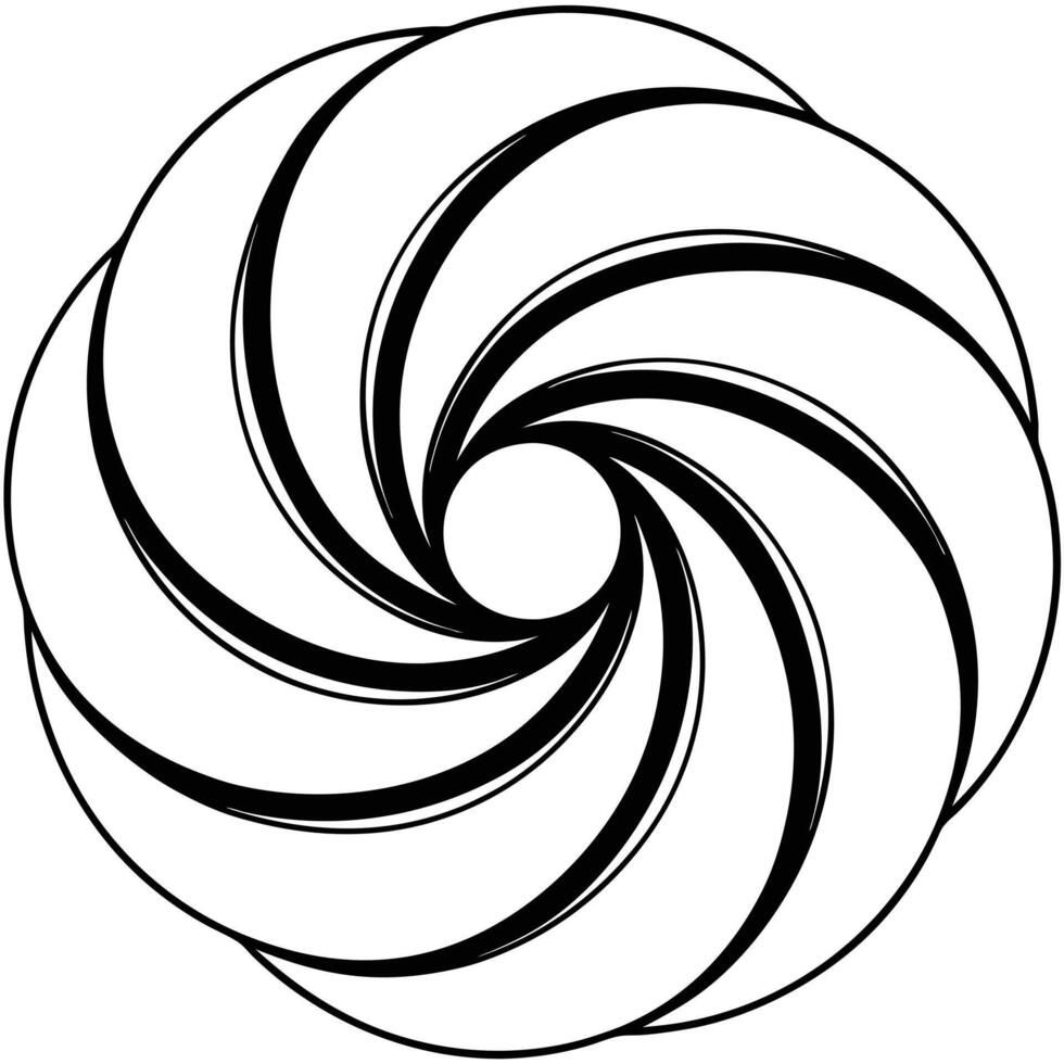 A black and white spiral design vector