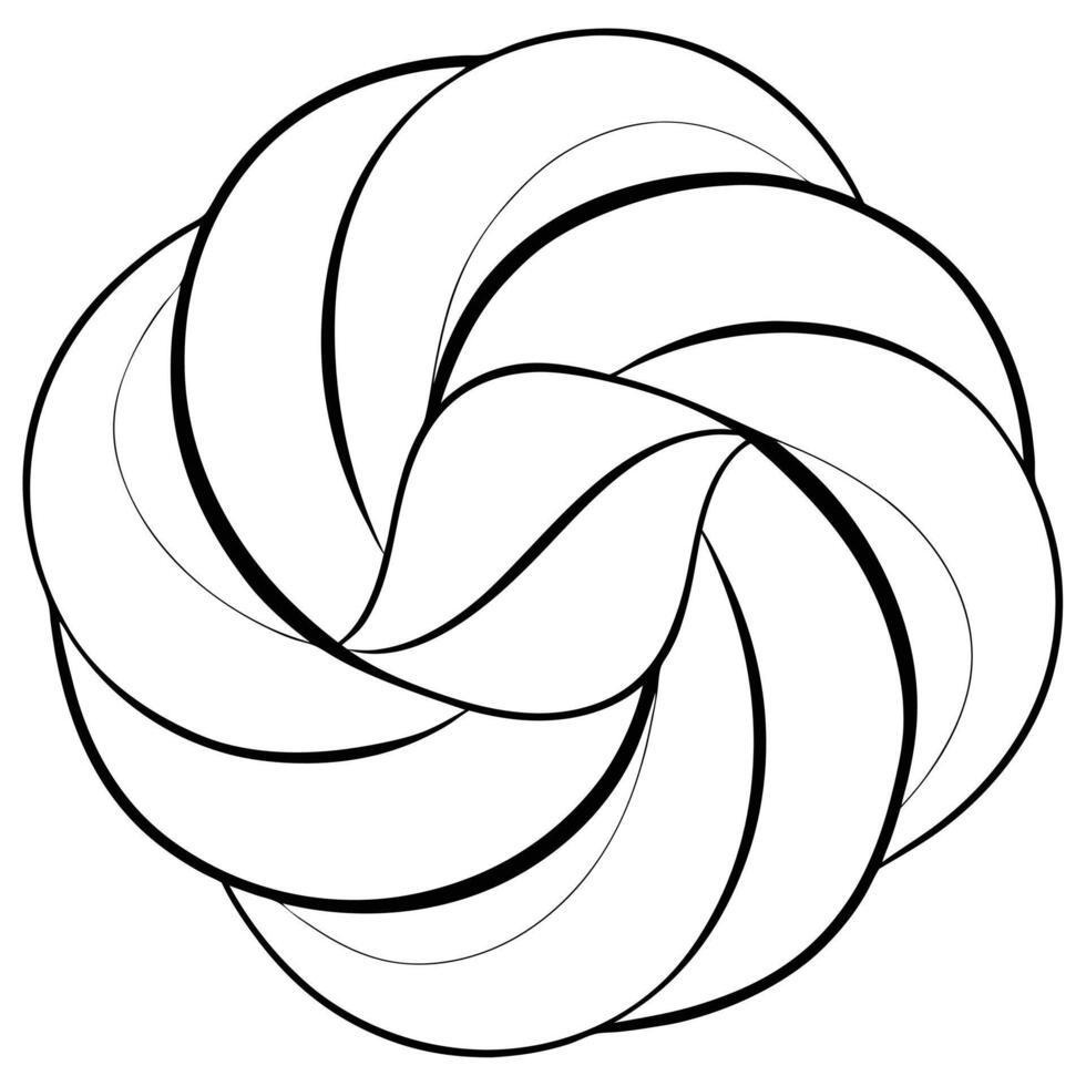 A black and white drawing of a spiral vector