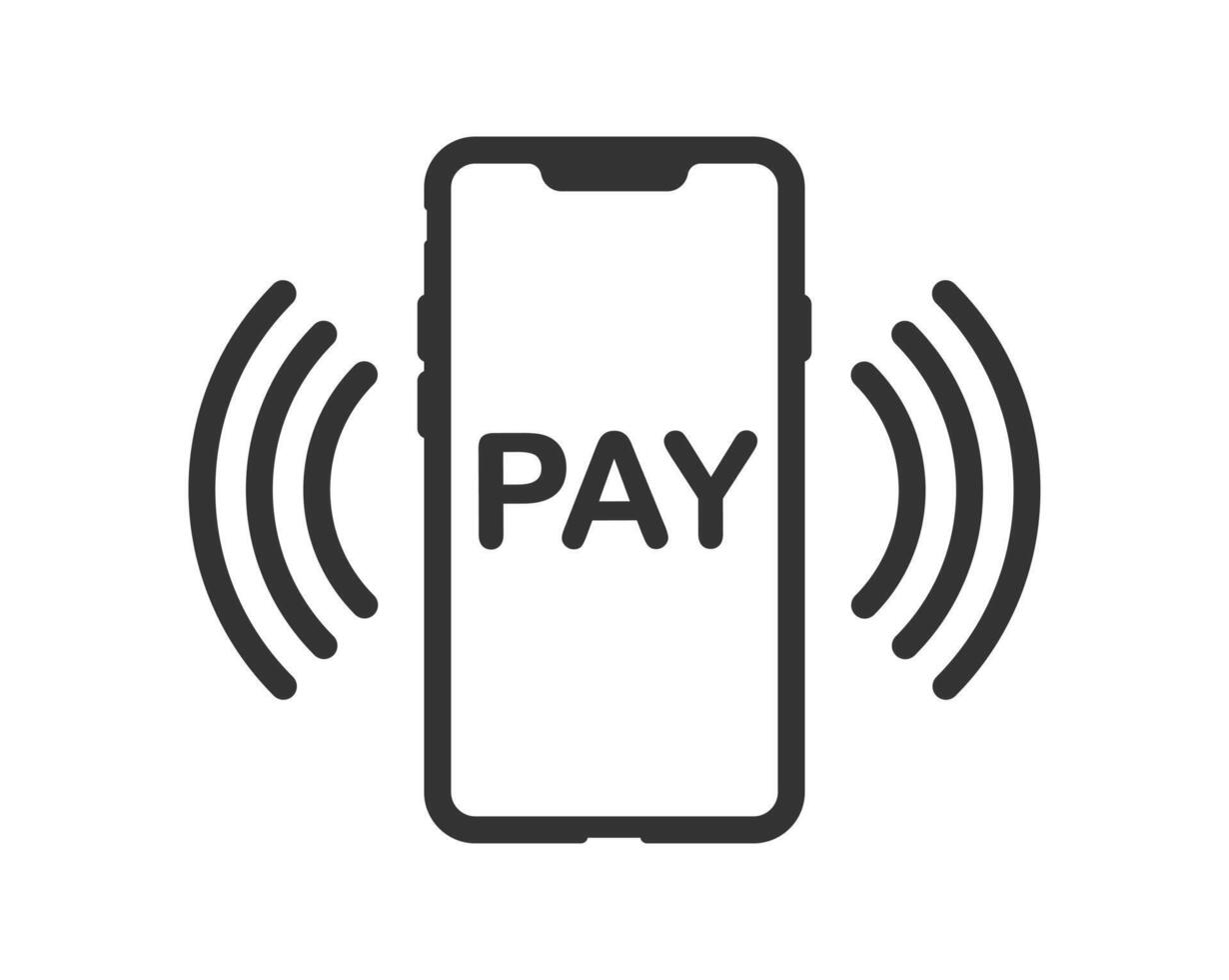 Smart phone Contactless payment icons, credit card and hand tap pay wave. Wireless NFC and contactless pay pass icons set. illustration image. Isolated on background. vector