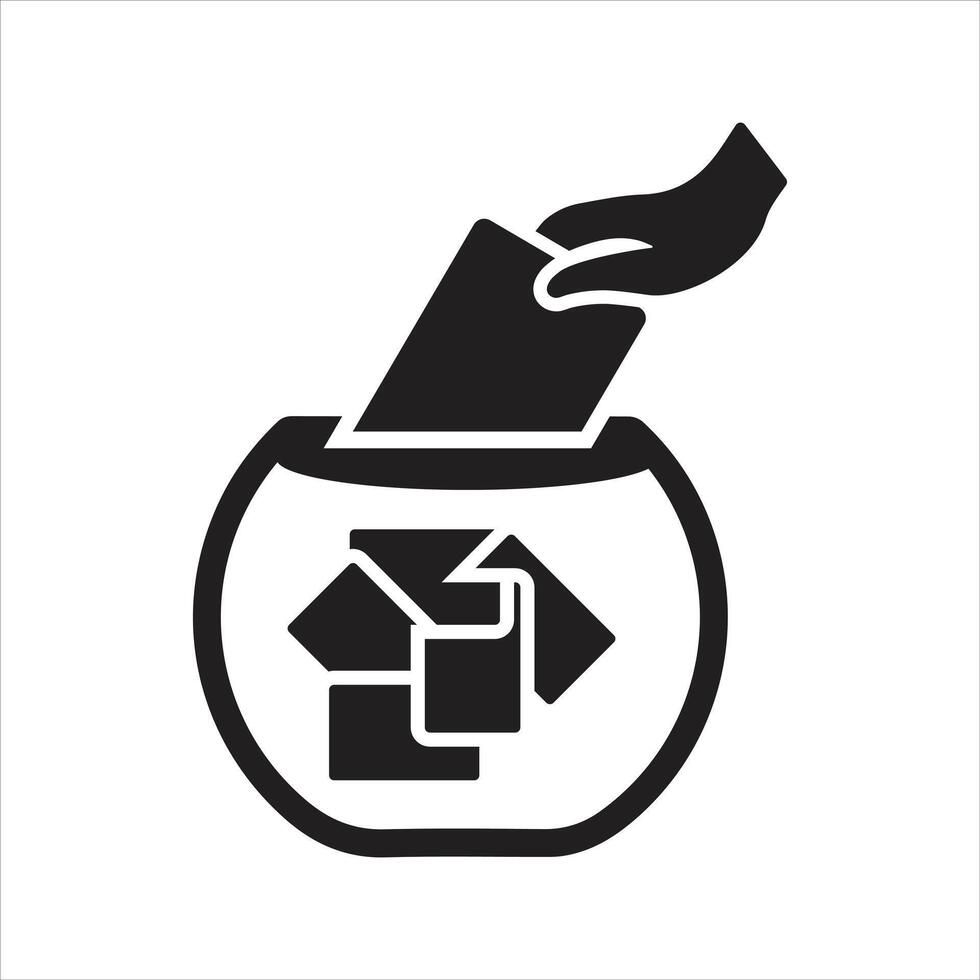 Raffle icon. Choosing random numbered ticket. Prize giveaway icon vector