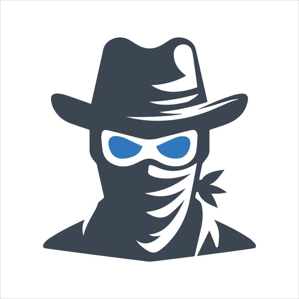 Masks of criminals, bandits and mafia icon. Masks vector
