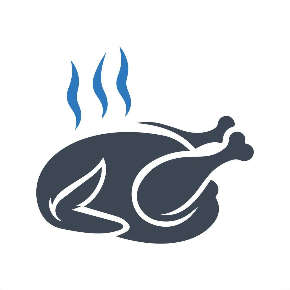 Oven cooked chicken vector