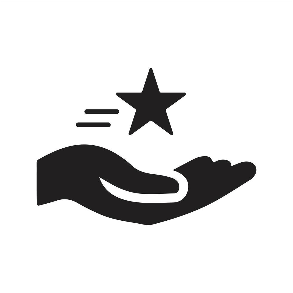 Opportunity icon. Star on hand icon vector