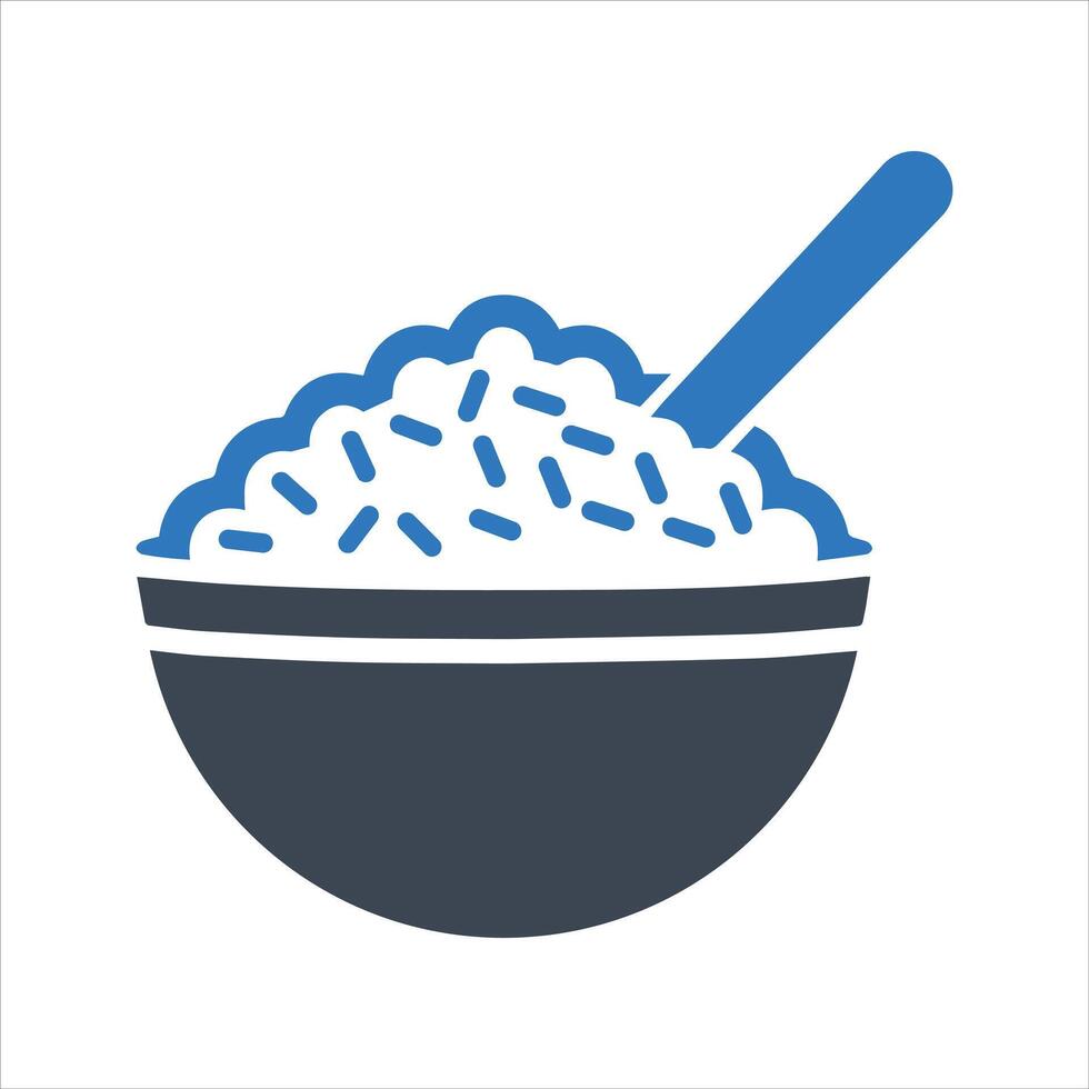 Rice bowl icon vector