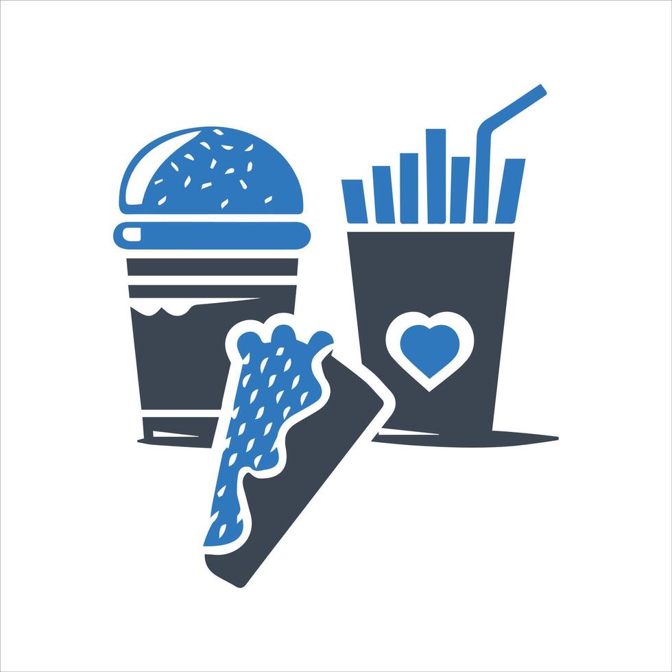 Burger and soft drink. Restaurant vector