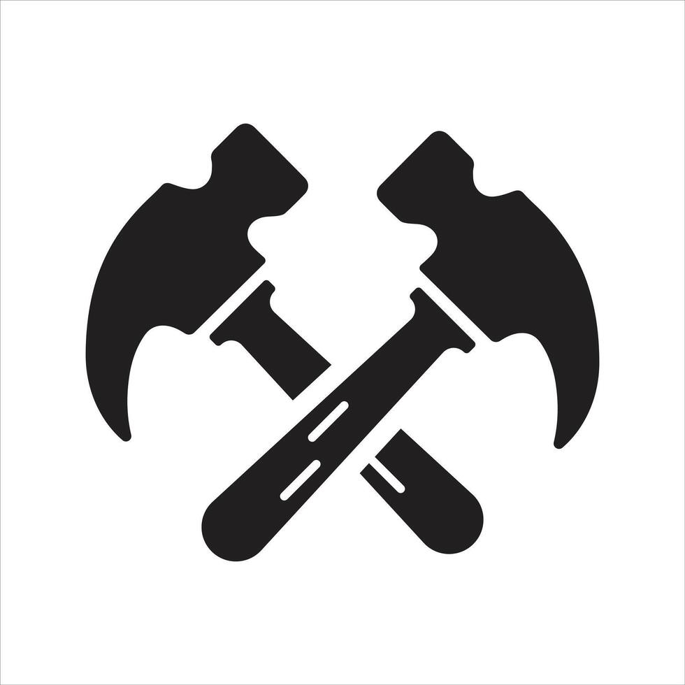 Construction service. Wrench and hammer, tools icon vector