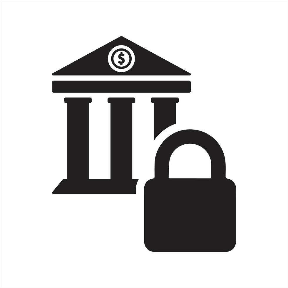 Secure bank icon. Bank protection icon vector