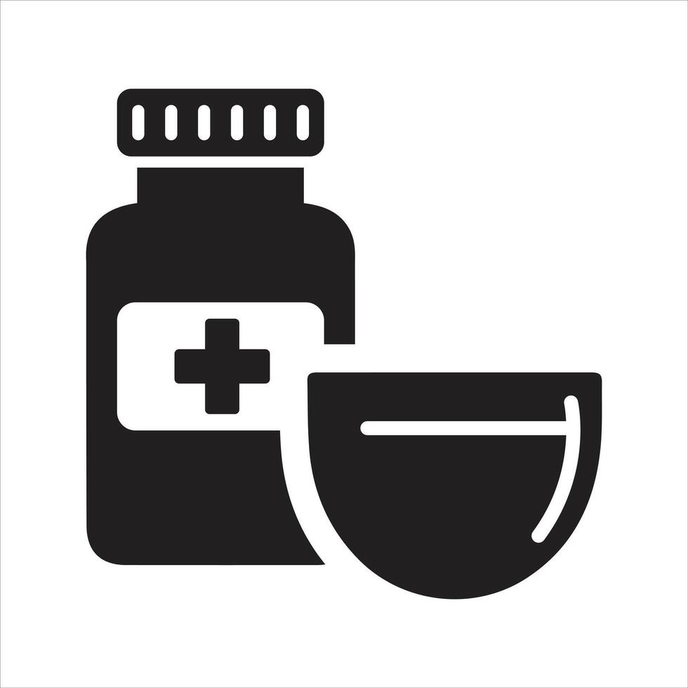 Medication icon. Medical pills bottle icon vector