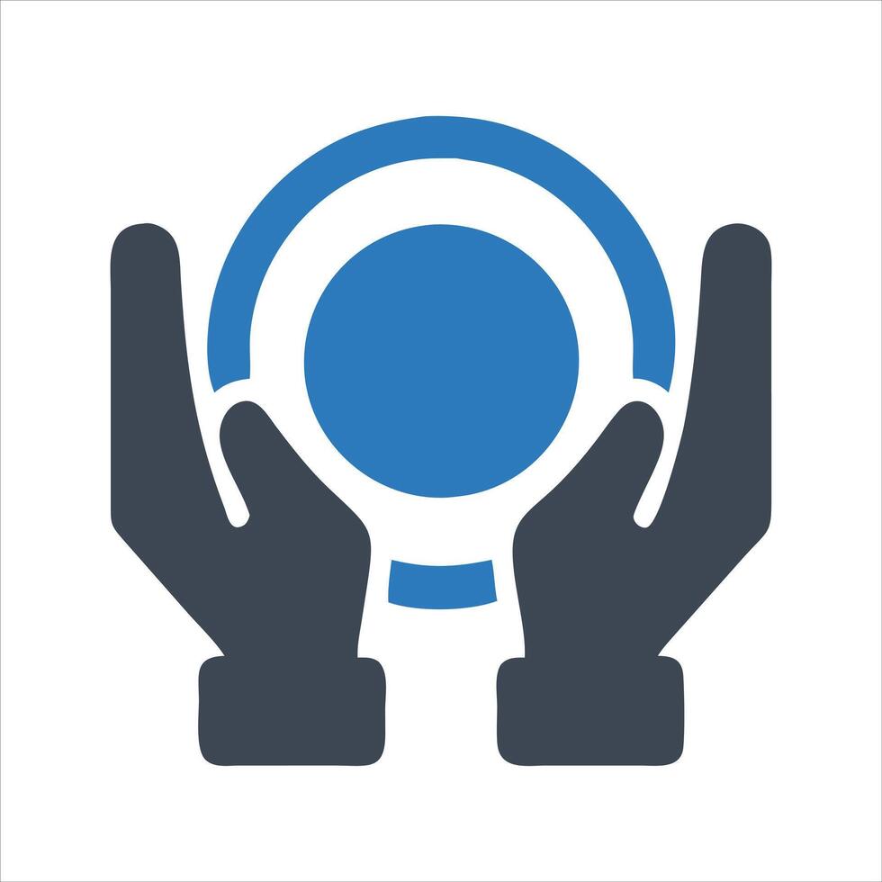 Plate icon. Two hands holding an empty plate icon vector