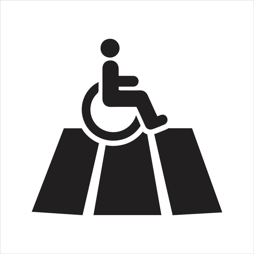 Access ramp icon. Wheelchair handicap icon vector