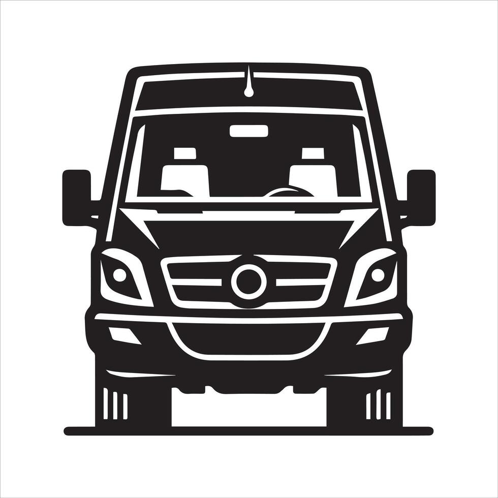 Van front view icon vector