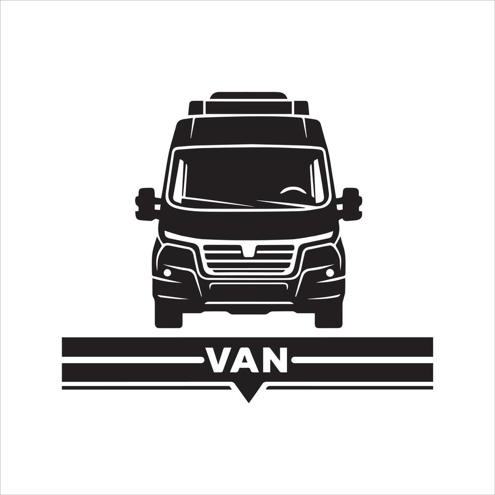 Van front view icon vector