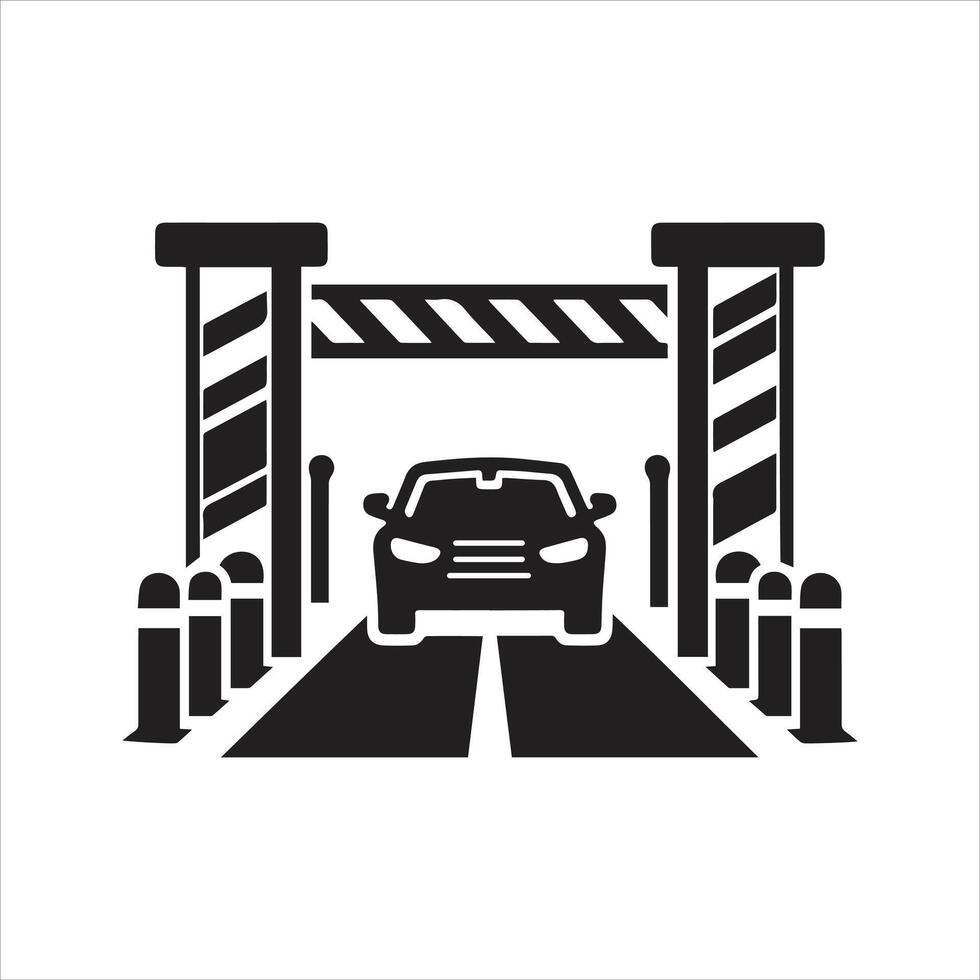 Car security barrier gate icon. barrier icon vector