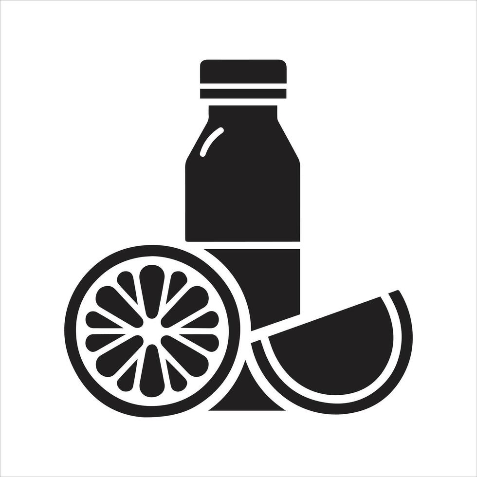 Sport Shaker With Fresh Juice icon. Lunch box icon. Lunch box with sandwich, bottle of water and fruit icon vector