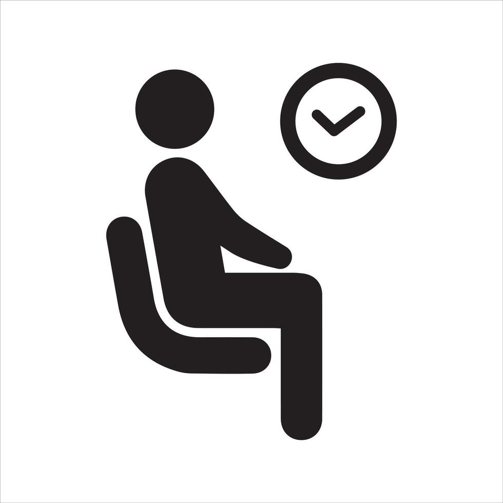 Waiting icon. Man waiting room icon vector