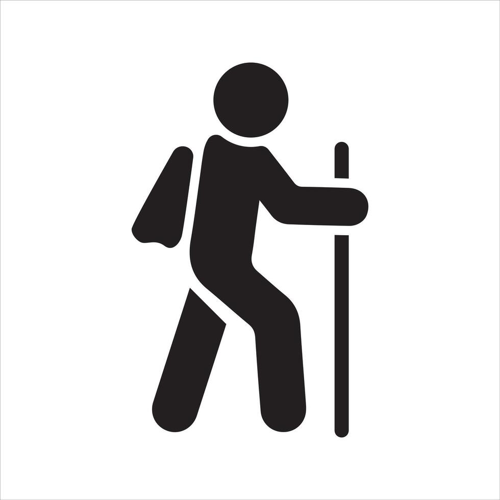 Hiking icon. Man walking icon vector