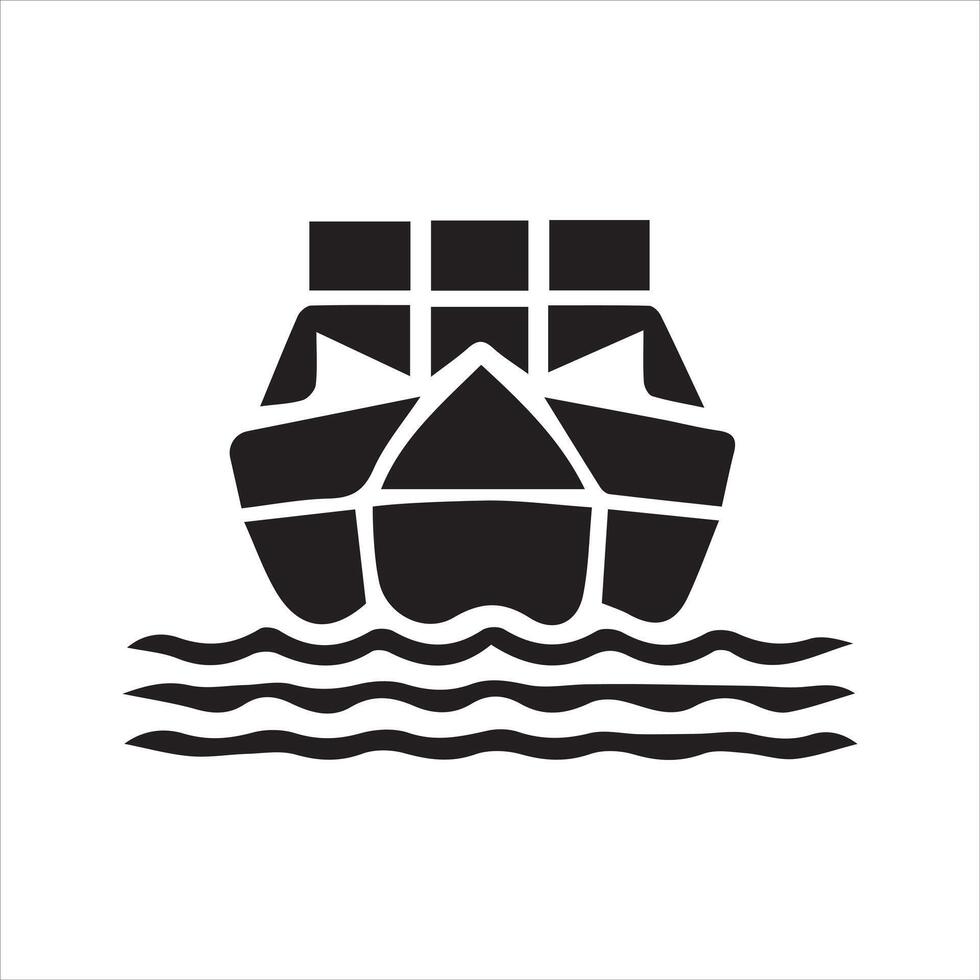 hip logo. Cargo ship icon. Containers. Global trade. Goods vector