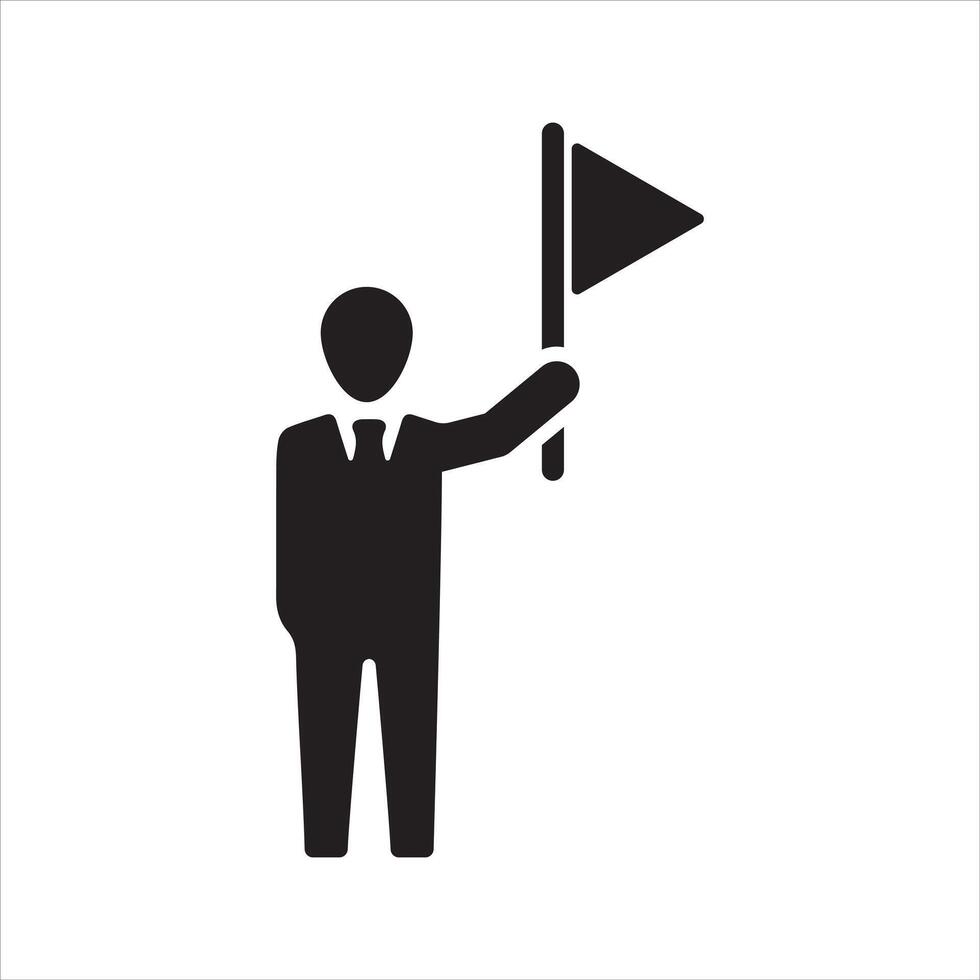 Tour guide icon. Tourism. Travelling icon. Man with flag icon vector