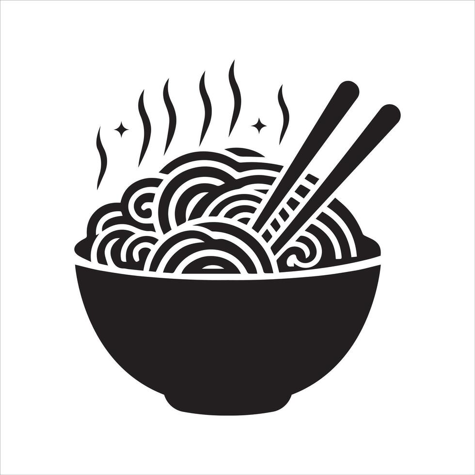 Noodles icon. Ramen. Asian food logo vector