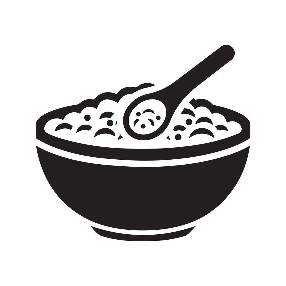 Asian food. Rice bowl icon vector