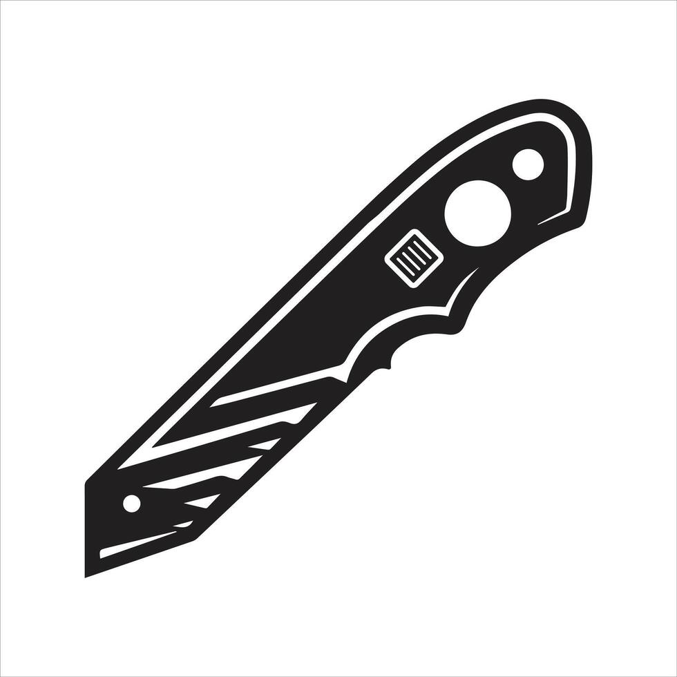 Cutter knife icon. and glyph vector
