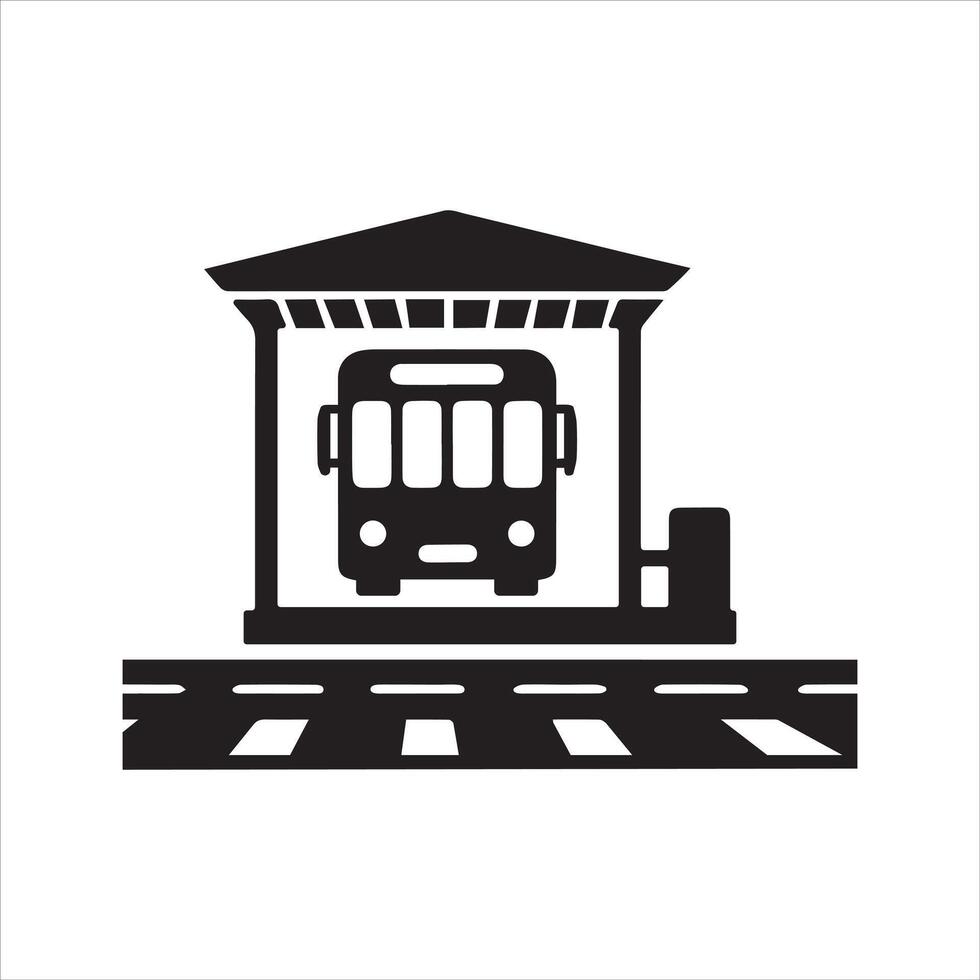 Bus stop icon. Bus terminal icon vector