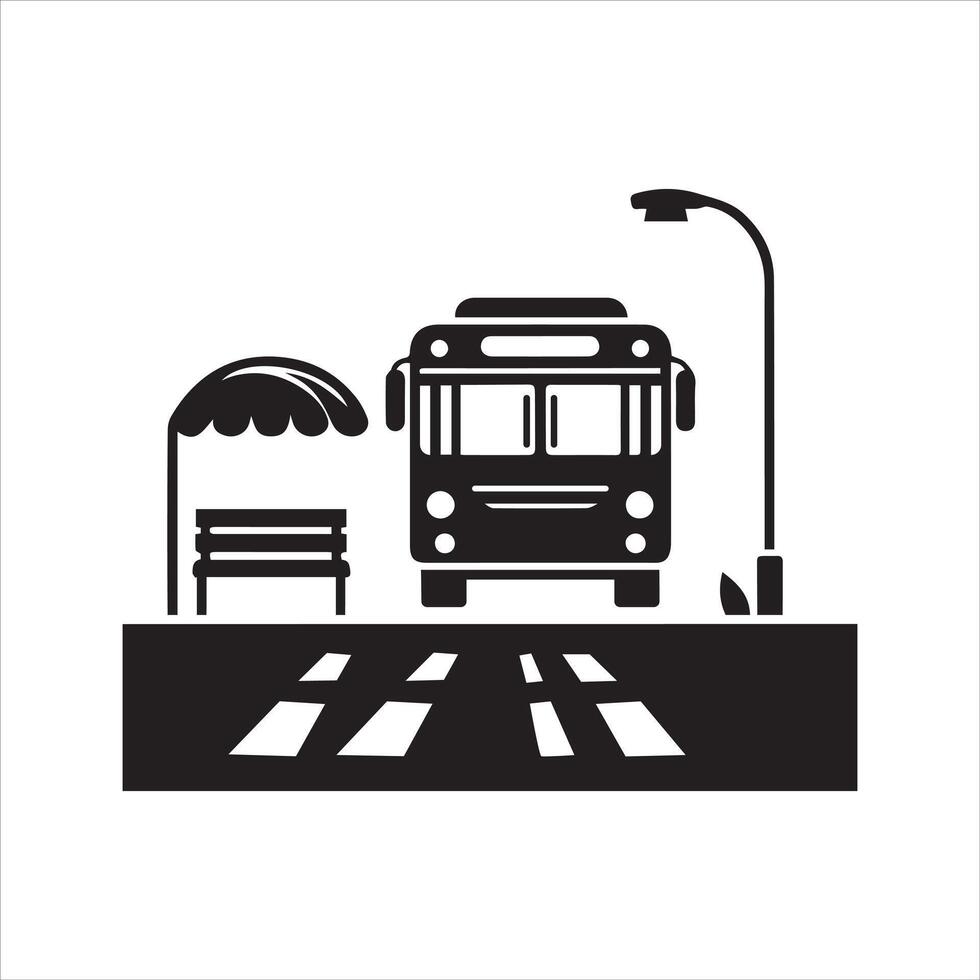 Bus stop icon vector