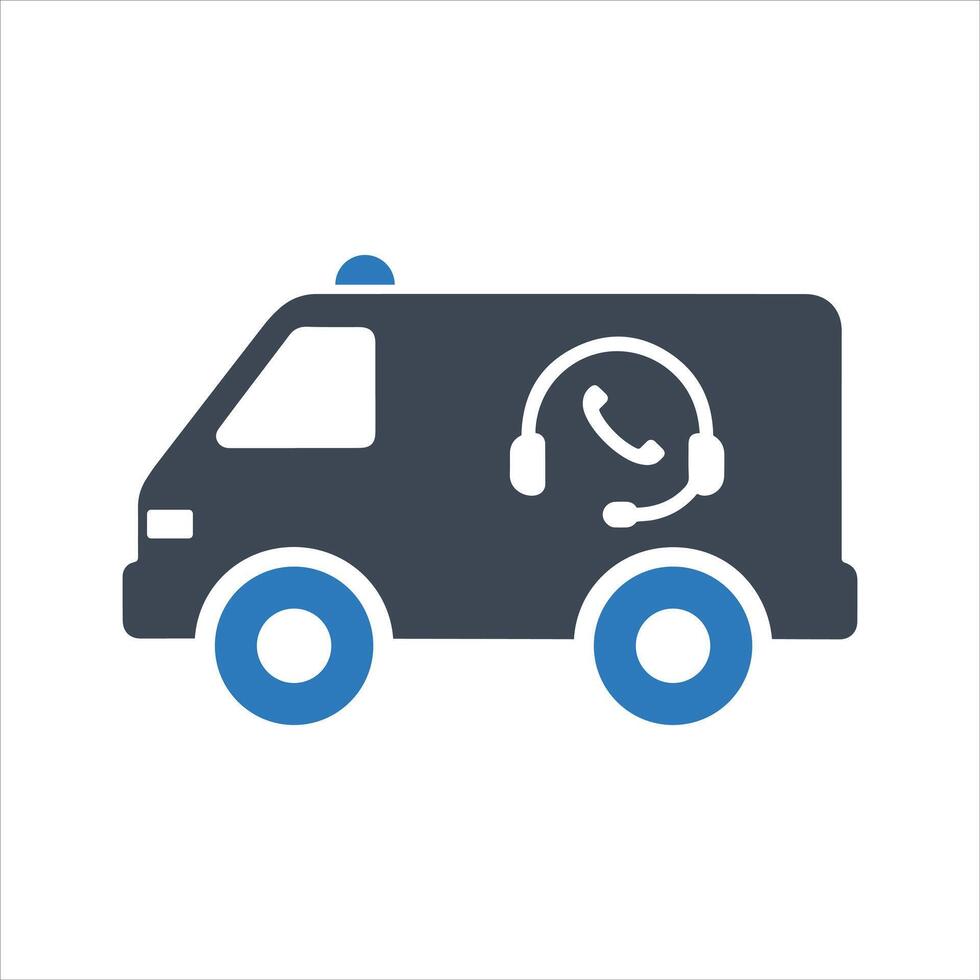Ambulance call icon vector
