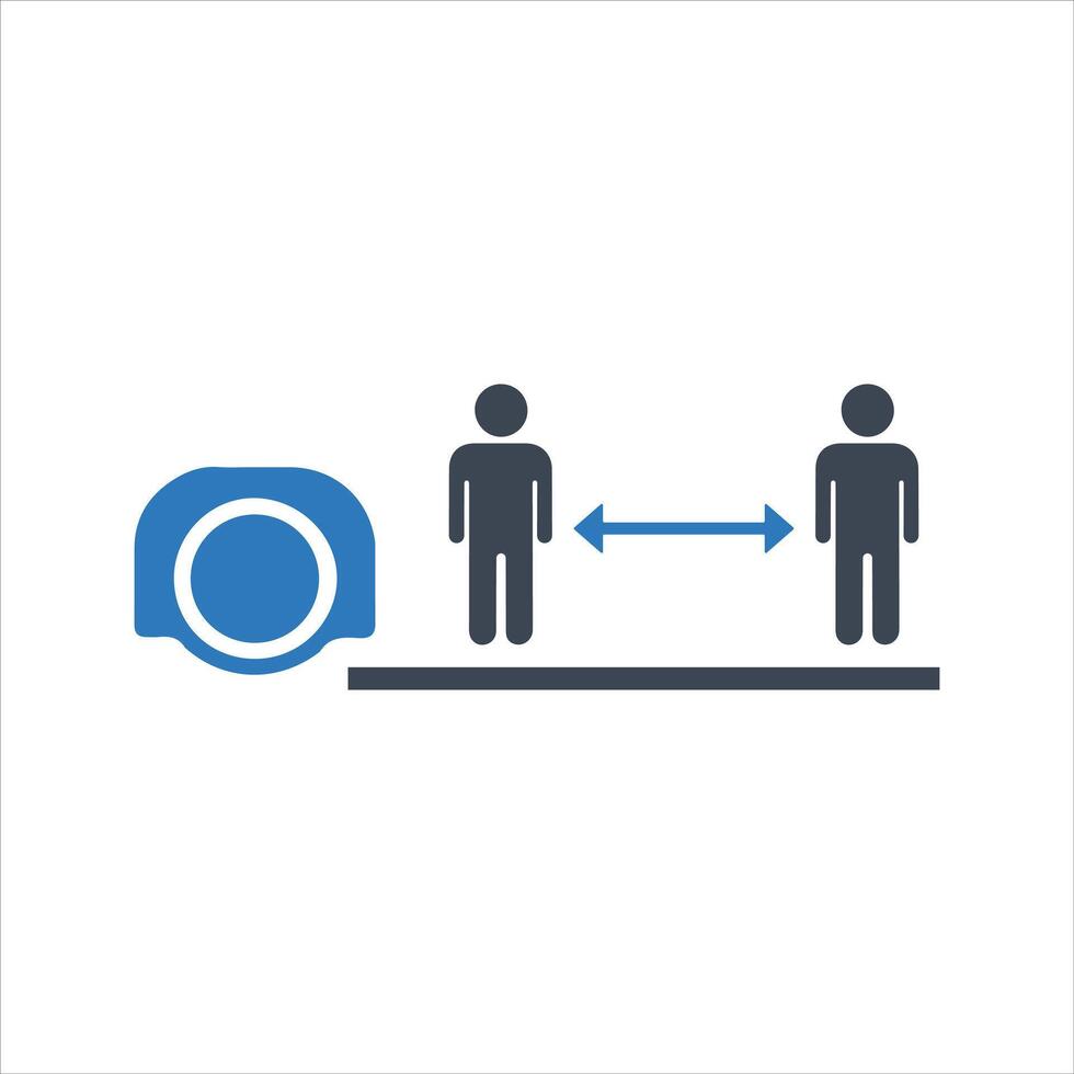 Tape measure icon. Social distance icon vector
