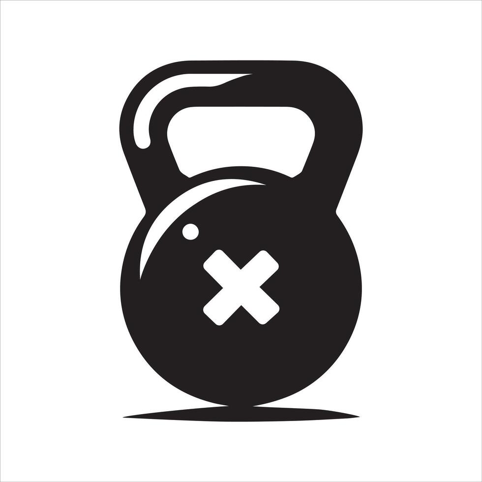 Kettlebell icon. and glyph vector