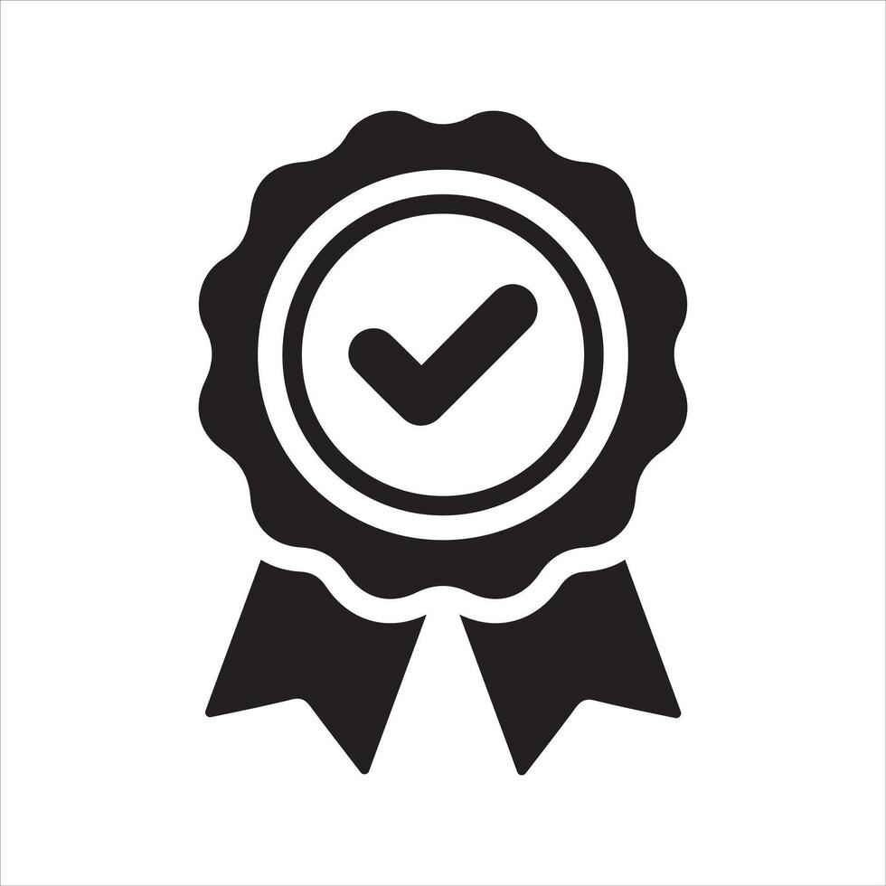 Approval check icon. Achievement badge icon vector
