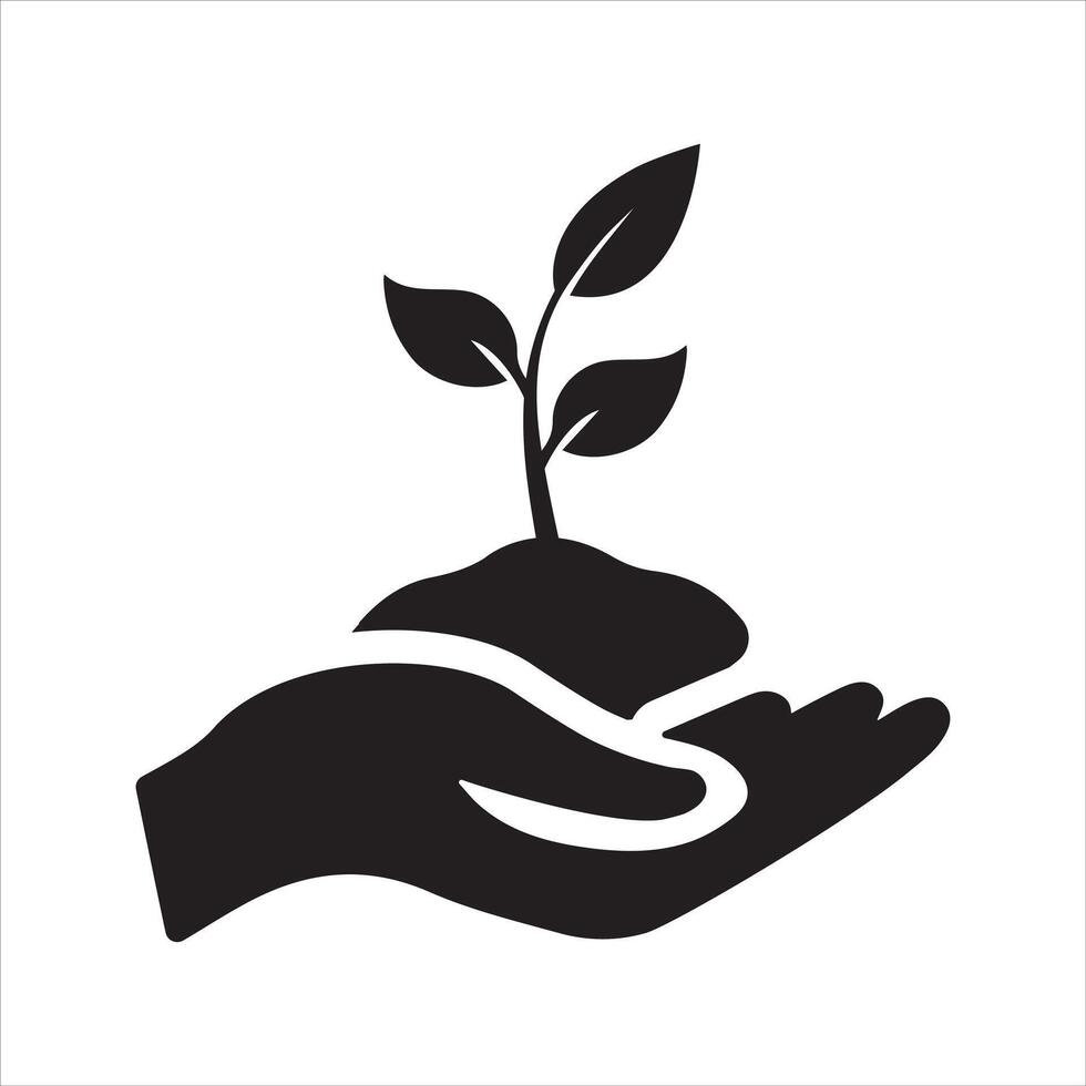 Plant in hand icon vector