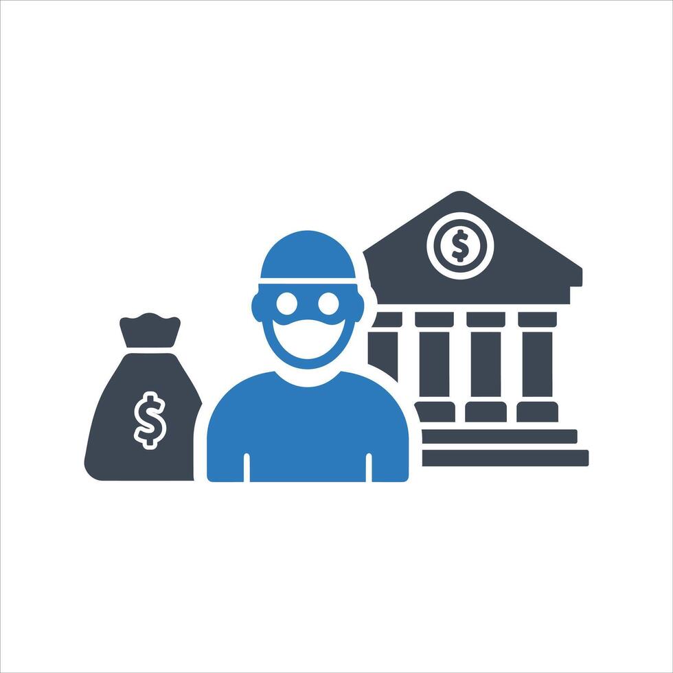 Bandit icon. Crime. Bank robbery icon vector