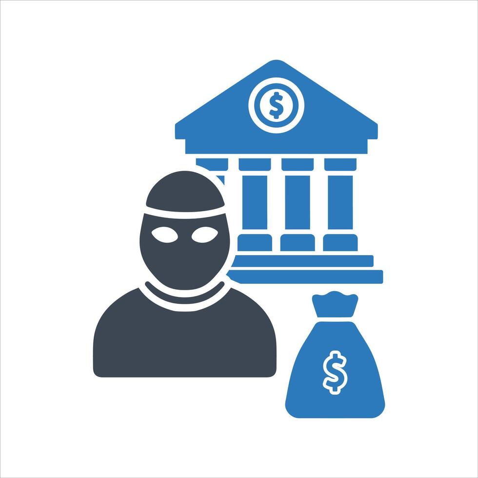 Bandit icon. Crime. Bank robbery icon vector