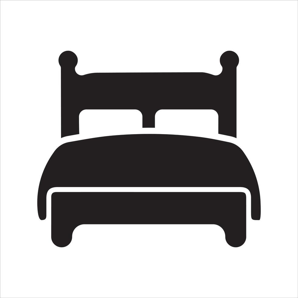 Double bed icon vector