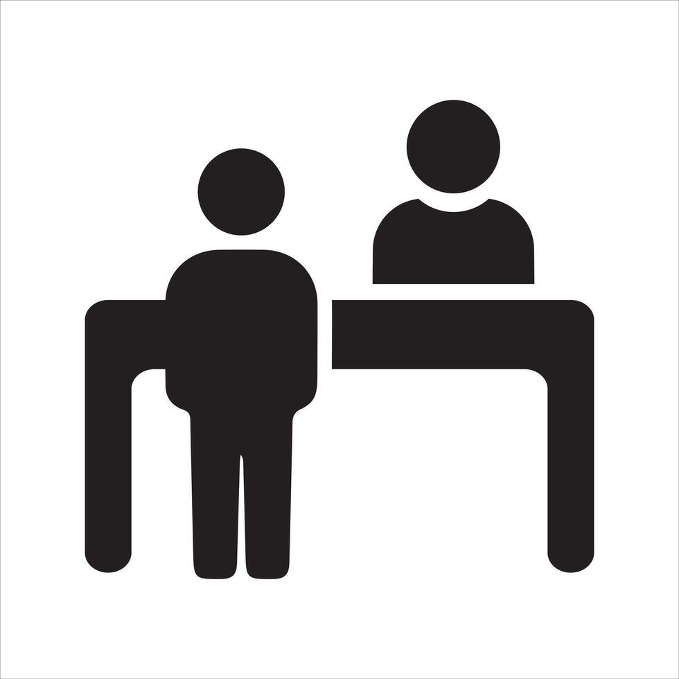 Customer service desk icon. Registration desk icon vector