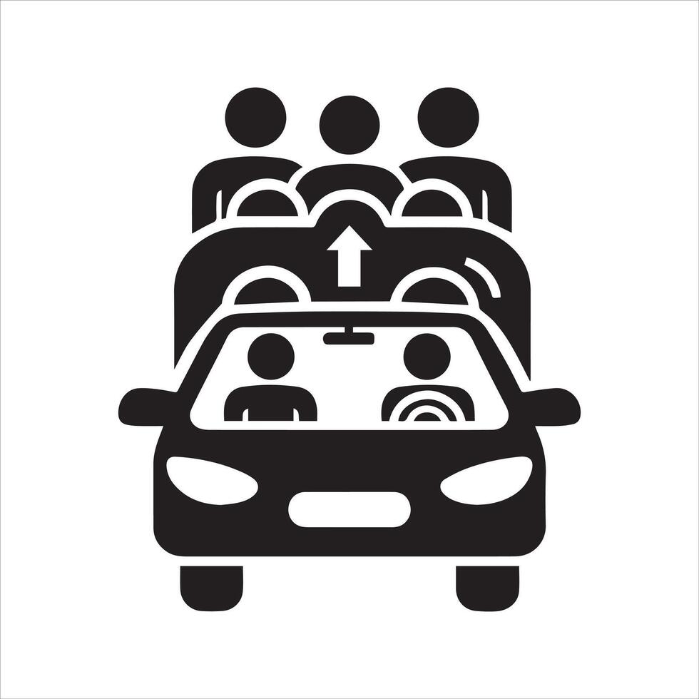 Carpool icon. Car sharing. Road trip. Car logo vector