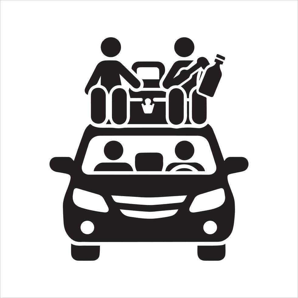Carpool icon. Car sharing. Road trip. Car logo vector