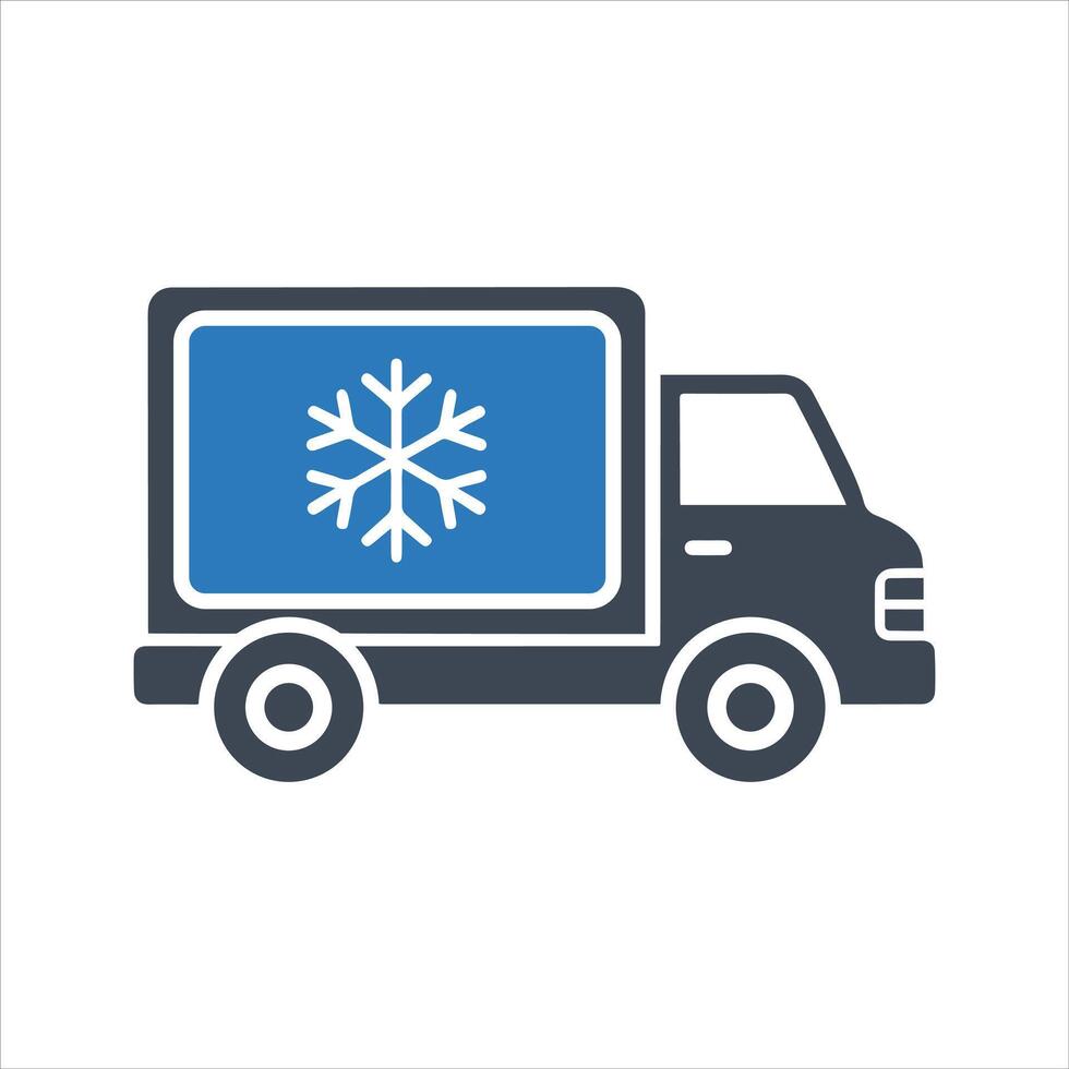 Refrigerator truck icon vector