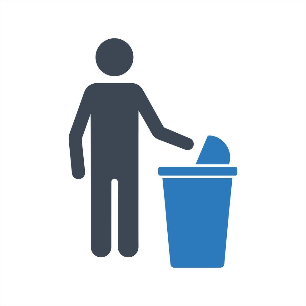 Wheelie bin icon. Waste collection day icon vector