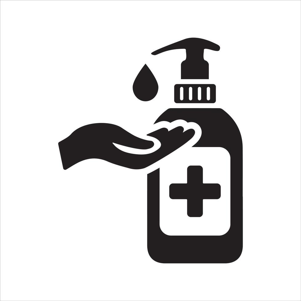 Hand sanitizer icon. Drop of sanitizer liquid icon vector