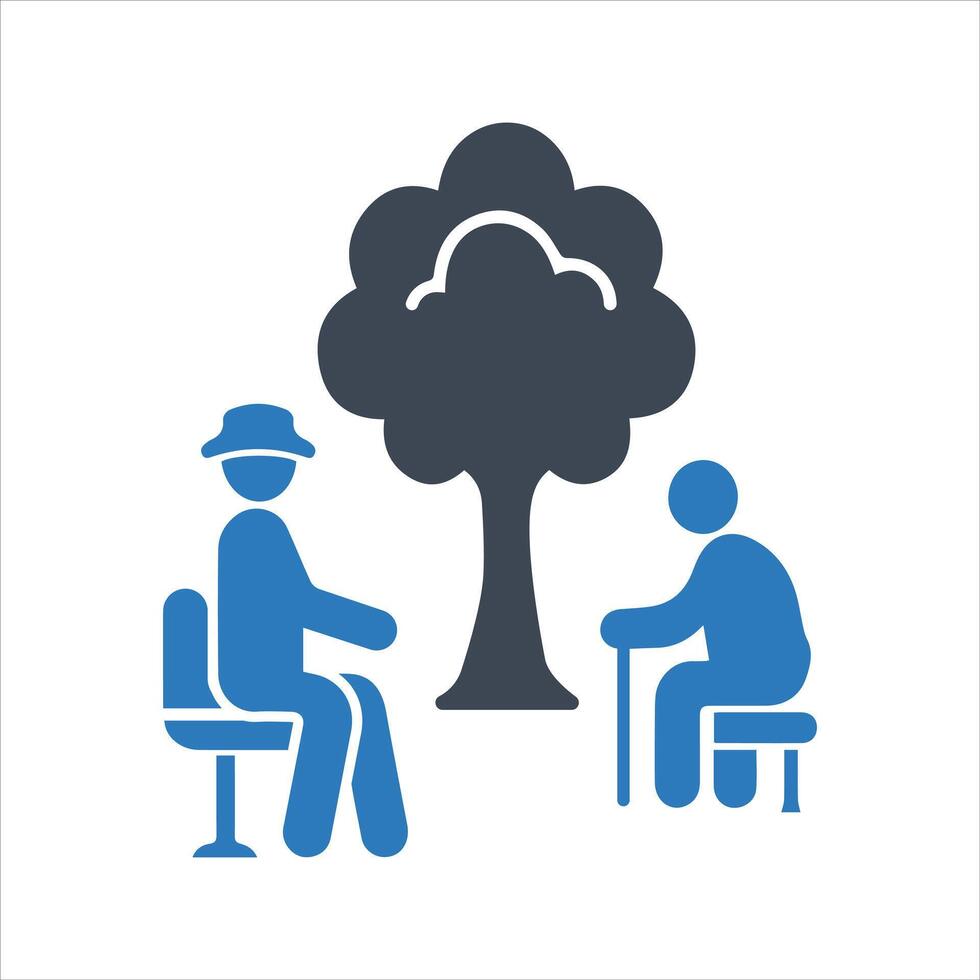 Care and support icon. Retirement. Elderly people icon vector