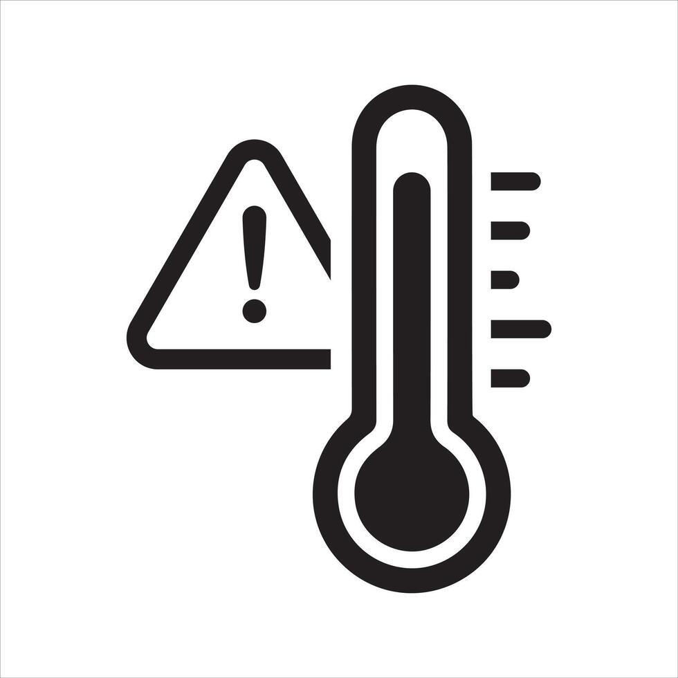 High temperature warning icon. Temperature icon vector