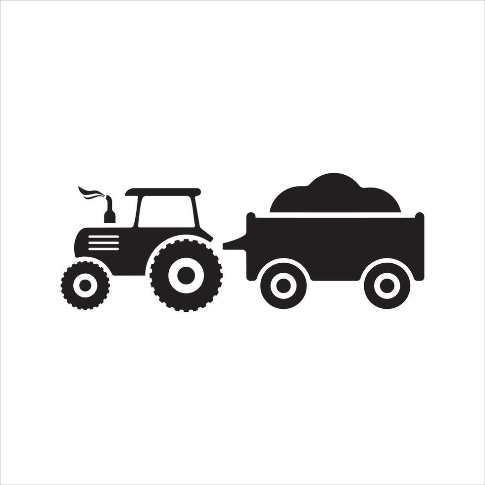 Tractor icon. and glyph vector