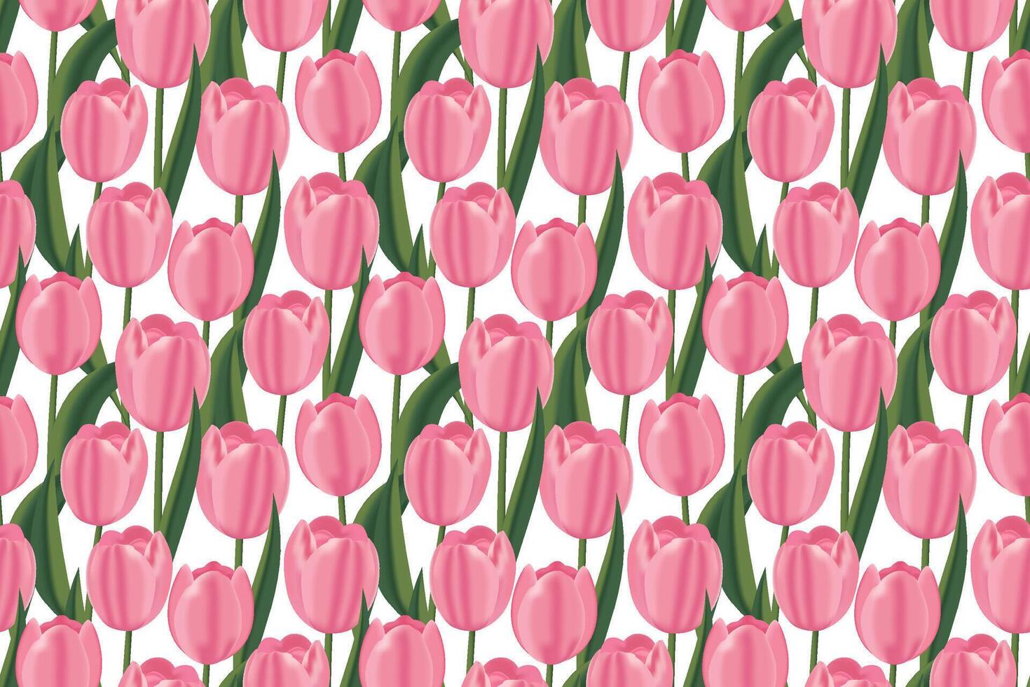 Delicate seamless pattern with pink tulips on white background. Elegant floral design for fabric, cards, wrapping paper, etc. illustration vector