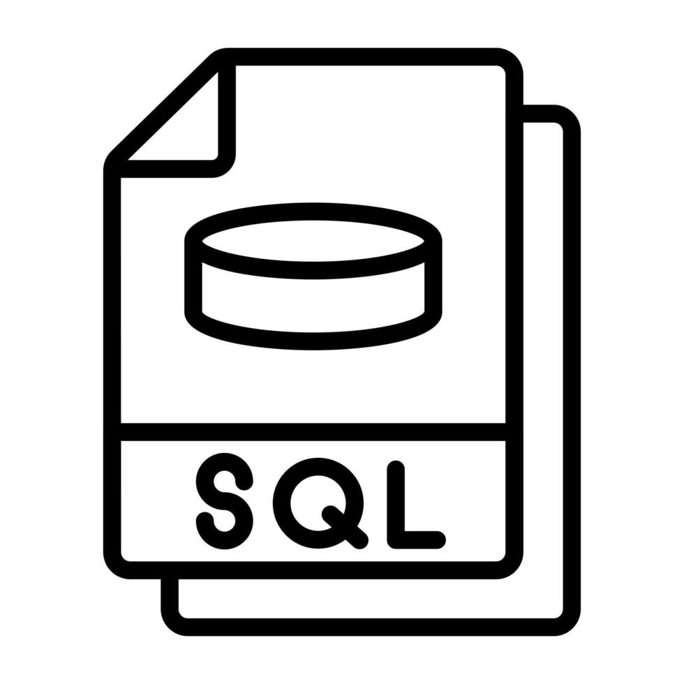 Editable design icon of sql file vector