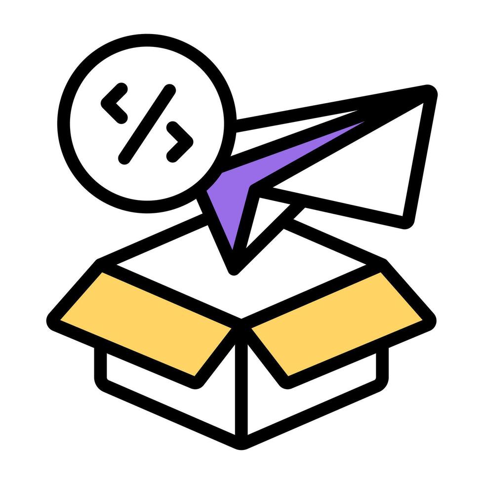 Editable design icon of paper plane vector