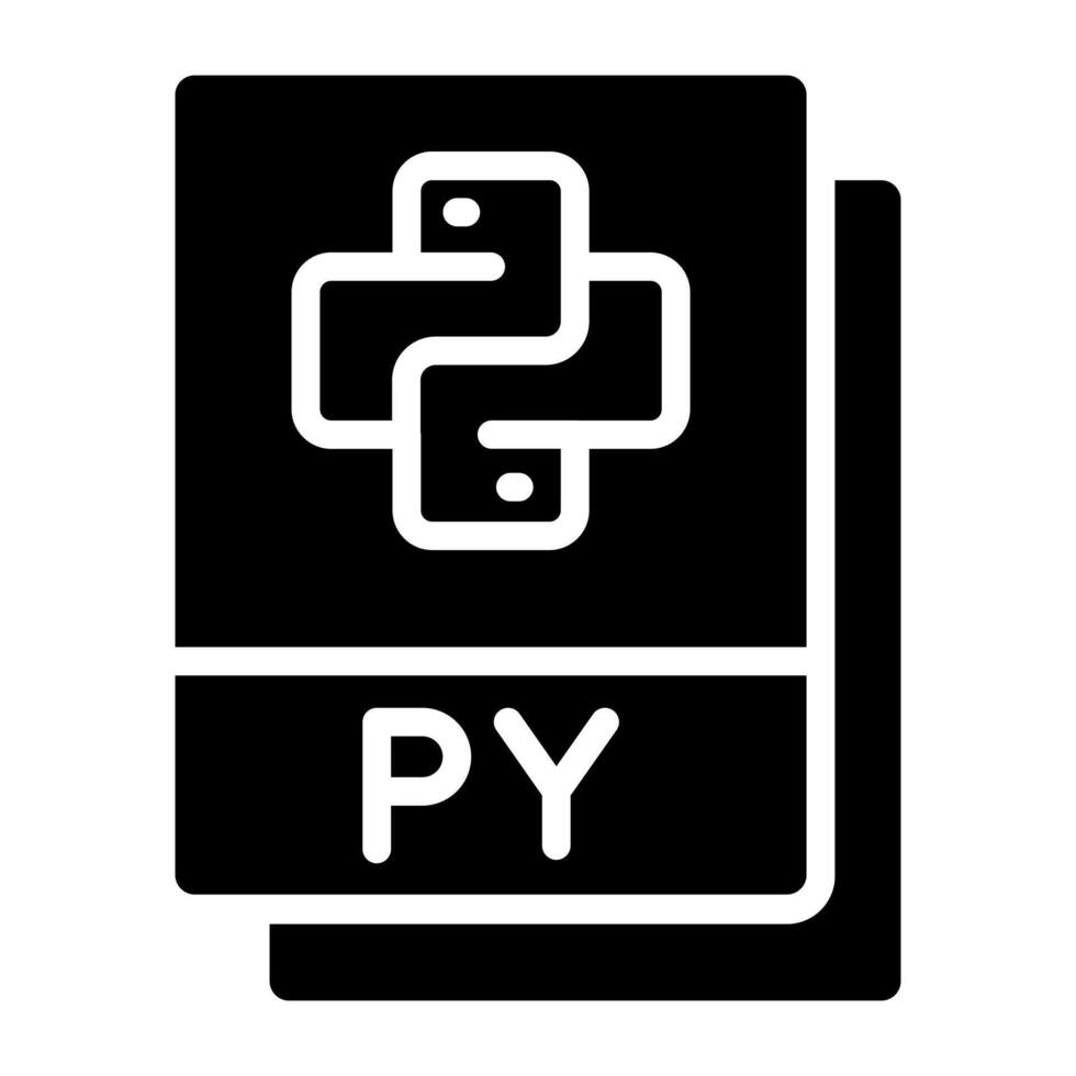A solid design icon of python programming vector