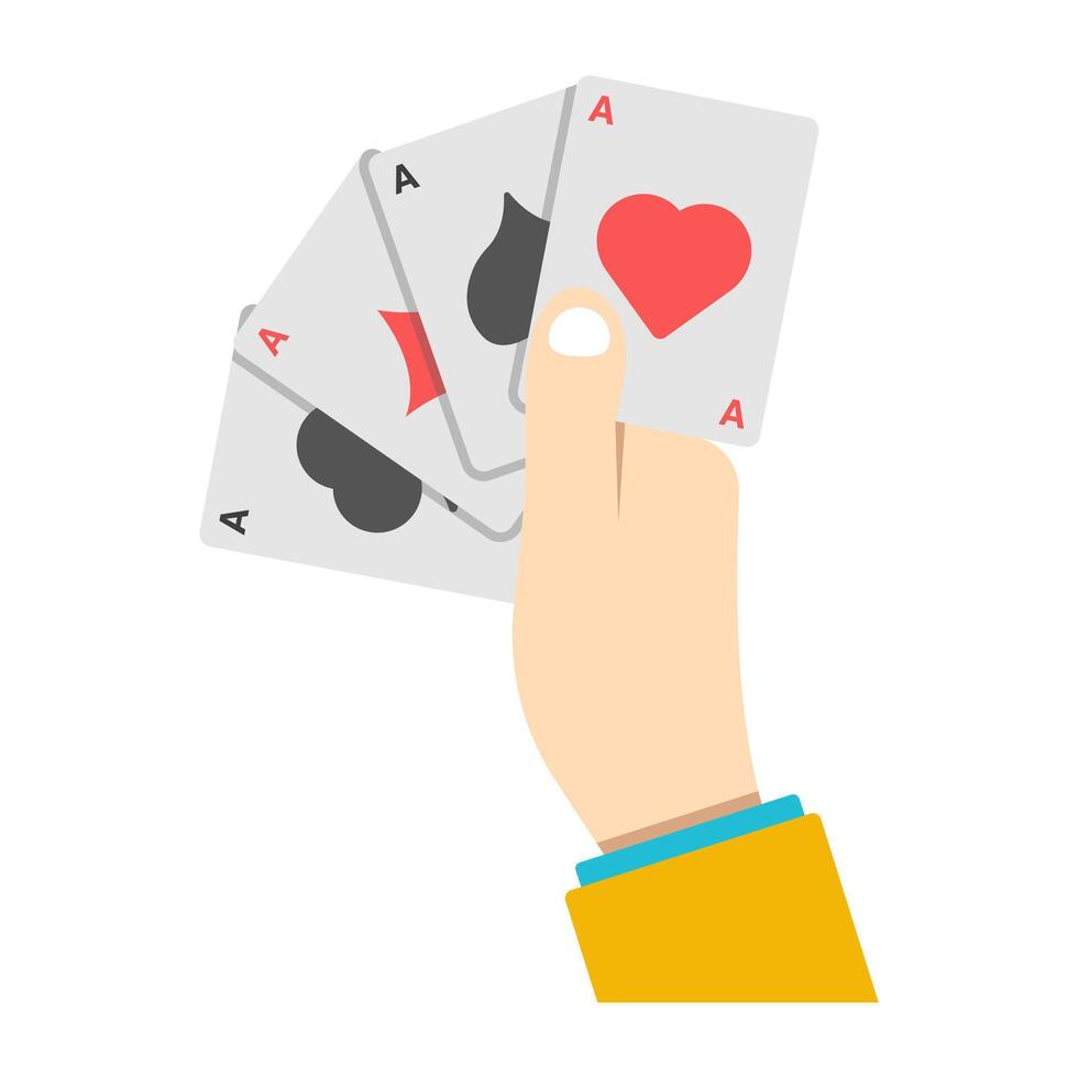 A flat design of poker cards icon vector