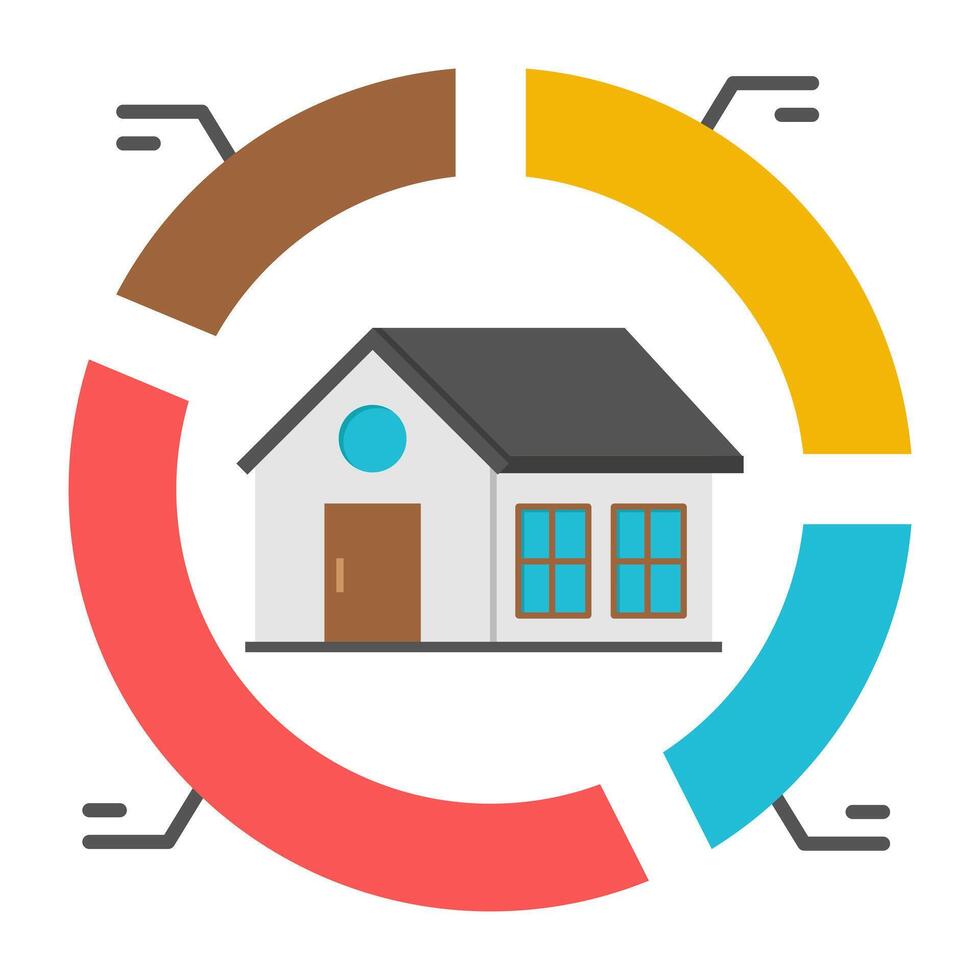 An icon design of property analytics vector